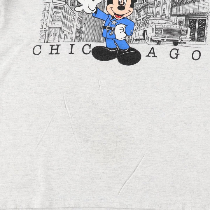 MICKEY UNLIMITED MICKEY MOUSE Mickey Mouse character print T-shirt Men's XL size cotton gray type Vintage Second Hand