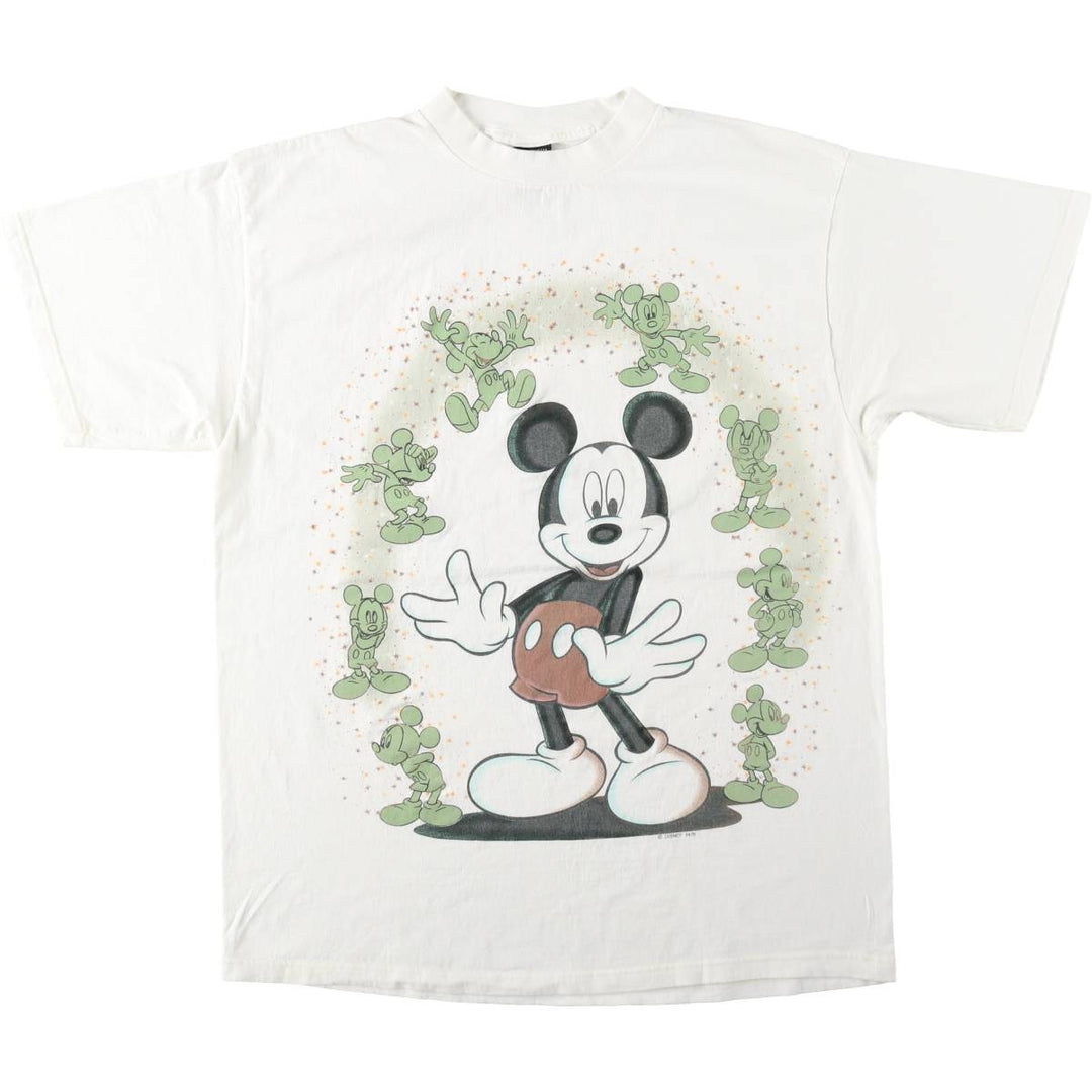90'S MICKEY UNLIMITED MICKEY MOUSE Mickey Mouse Character Print T-Shirt, Men's Size L (Equivalent), Vintage cotton white type Vintage Second Hand