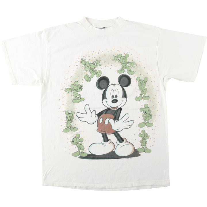 90'S MICKEY UNLIMITED MICKEY MOUSE Mickey Mouse Character Print T-Shirt, Men's Size L (Equivalent), Vintage cotton white type Vintage Second Hand