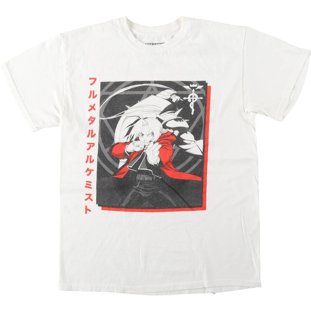 2000'S FULLMETAL ALCHEMIST Anime Character Print T-Shirt, Men's Size M (approx.) cotton white type Vintage Second Hand