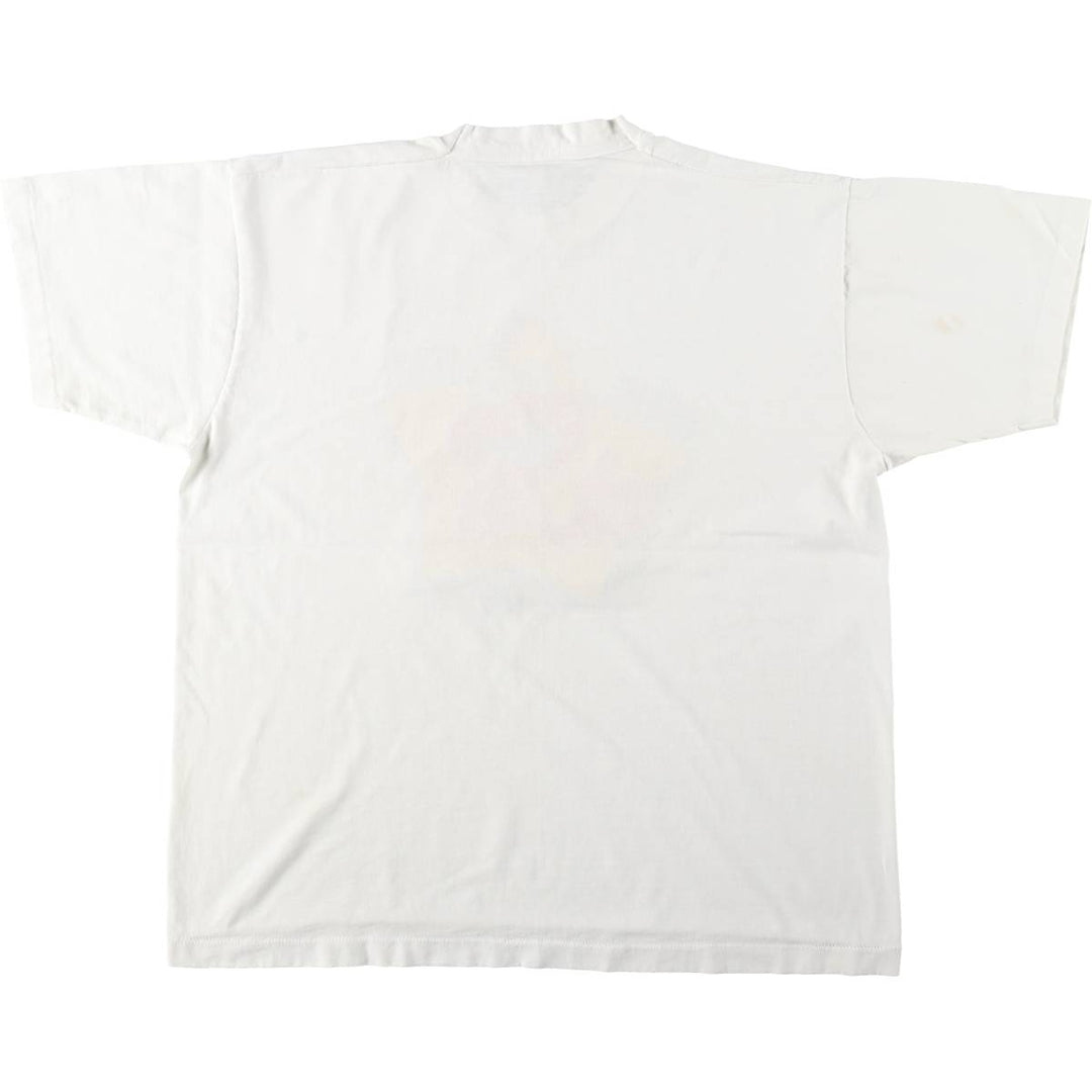 90'S Fruit of the Loom Sesame Street Elmo Character Print T-Shirt, Made in USA, Men's XL equivalent, Vintage unclear white type Vintage Second Hand