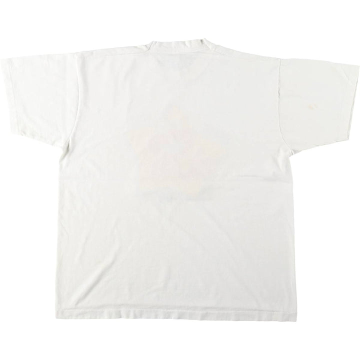 90'S Fruit of the Loom Sesame Street Elmo Character Print T-Shirt, Made in USA, Men's XL equivalent, Vintage unclear white type Vintage Second Hand