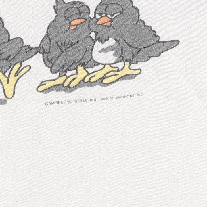 ~90'S Garfield Character Print T-Shirt, Men's Size L (Equivalent), Vintage unclear white type Vintage Second Hand