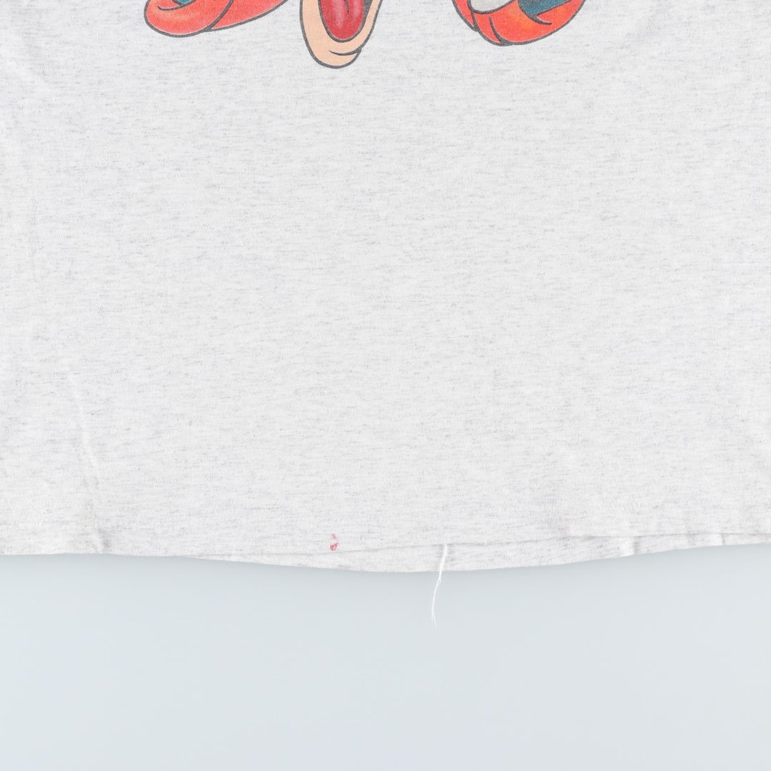 ~90'S GOOFY character print T-shirt, men's size XL equivalent, vintage unclear gray type Vintage Second Hand