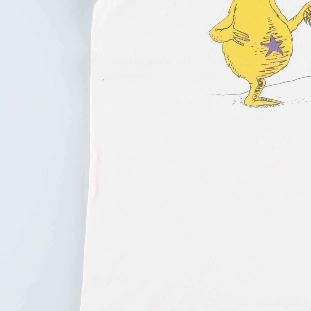 90'S Delta Dr. Seuss character print T-shirt, Made in USA, Men's size L equivalent, Vintage cotton white type Vintage Second Hand