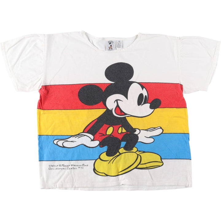 90'S Mickey & Co. MICKEY MOUSE character print T-shirt, men's size M equivalent, vintage. cotton white type Vintage Second Hand