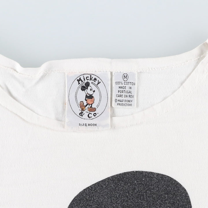 90'S Mickey & Co. MICKEY MOUSE character print T-shirt, men's size M equivalent, vintage. cotton white type Vintage Second Hand