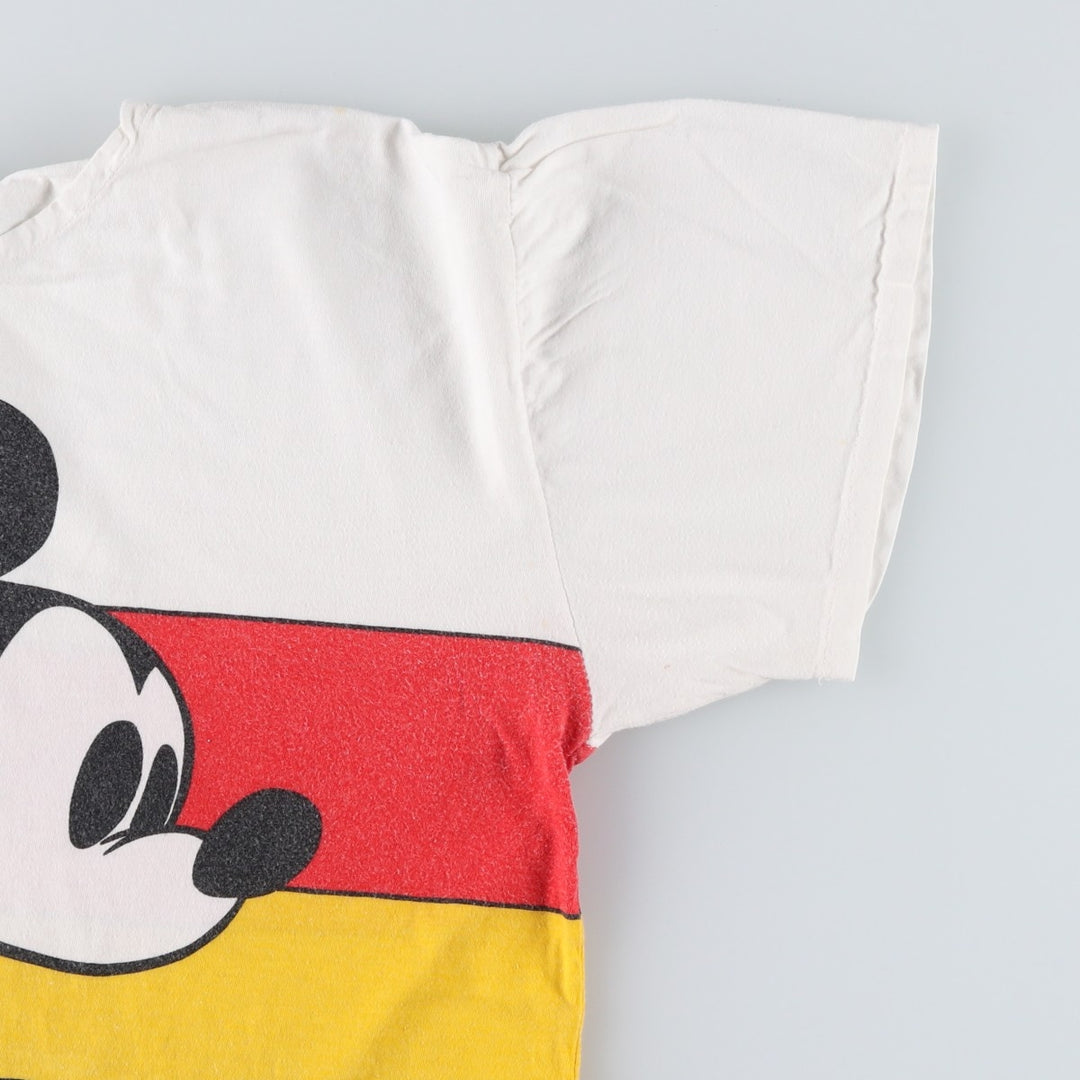 90'S Mickey & Co. MICKEY MOUSE character print T-shirt, men's size M equivalent, vintage. cotton white type Vintage Second Hand