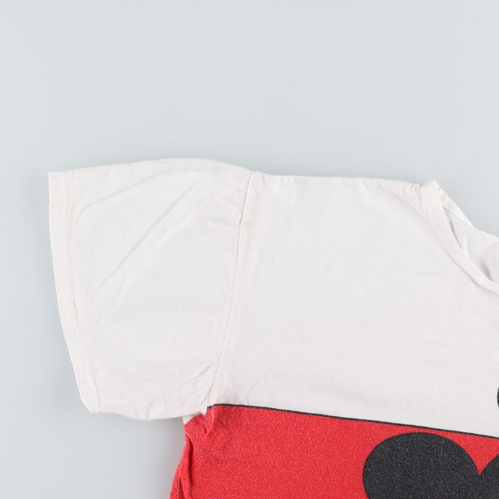 90'S Mickey & Co. MICKEY MOUSE character print T-shirt, men's size M equivalent, vintage. cotton white type Vintage Second Hand