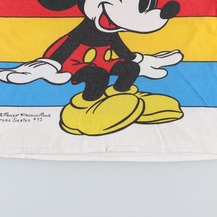 90'S Mickey & Co. MICKEY MOUSE character print T-shirt, men's size M equivalent, vintage. cotton white type Vintage Second Hand