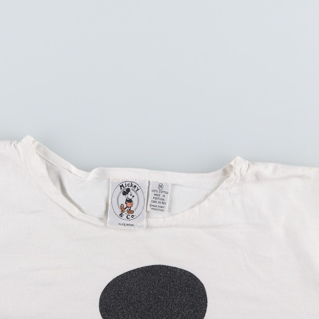 90'S Mickey & Co. MICKEY MOUSE character print T-shirt, men's size M equivalent, vintage. cotton white type Vintage Second Hand