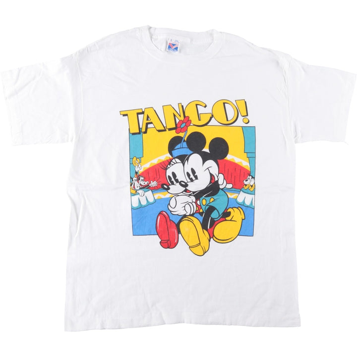 ~90'S VECTA MICKEY MOUSE Mickey Mouse Character Print T-Shirt, Men's Size L (Equivalent), Vintage cotton white type Vintage Second Hand