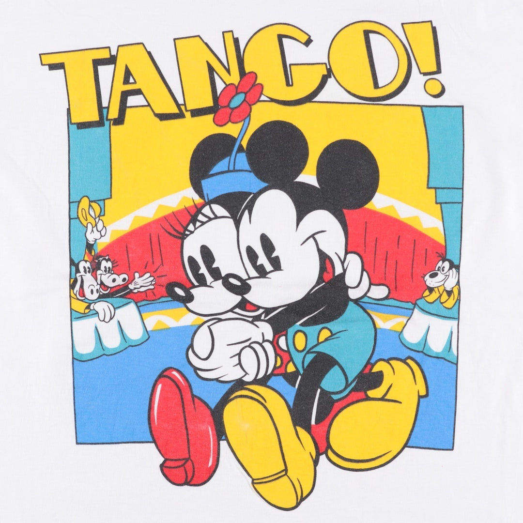 ~90'S VECTA MICKEY MOUSE Mickey Mouse Character Print T-Shirt, Men's Size L (Equivalent), Vintage cotton white type Vintage Second Hand