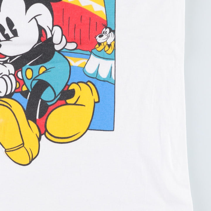 ~90'S VECTA MICKEY MOUSE Mickey Mouse Character Print T-Shirt, Men's Size L (Equivalent), Vintage cotton white type Vintage Second Hand
