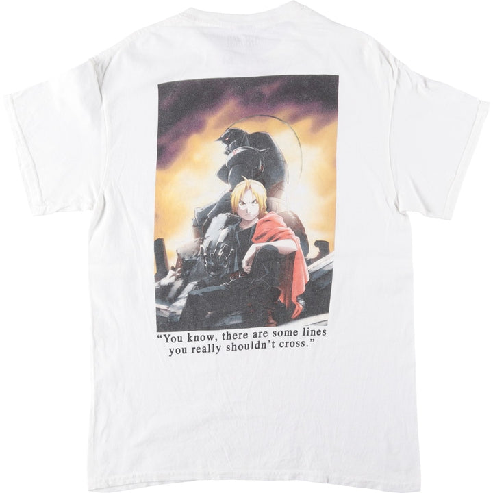 FULLMETAL ALCHEMIST Anime Character Print T-Shirt Men's M Size cotton white type Vintage Second Hand
