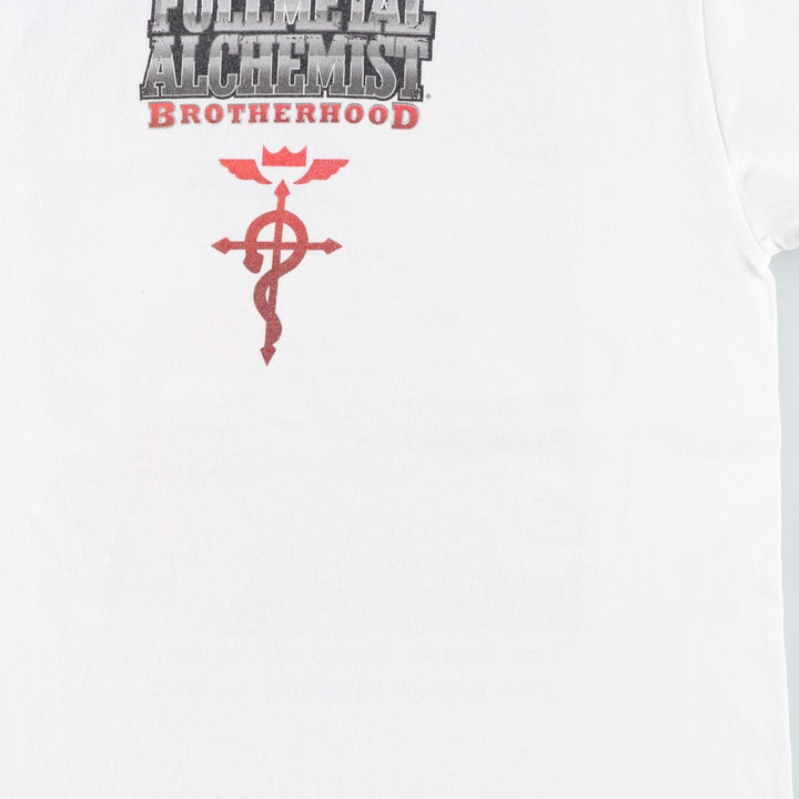 FULLMETAL ALCHEMIST Anime Character Print T-Shirt Men's M Size cotton white type Vintage Second Hand