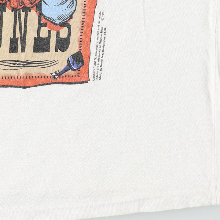 90'S Novel Teez Looney Tunes Character Print T-Shirt, Men's Size L (approx.), Vintage cotton white type Vintage Second Hand