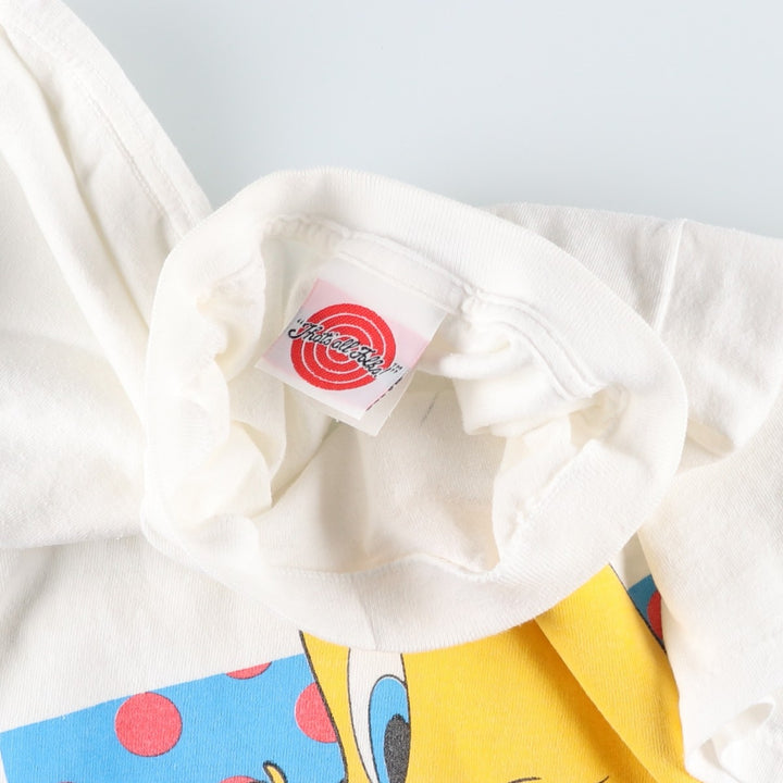 90'S Looney Tunes Tweety character print T-shirt, Made in USA, Men's size M equivalent, Vintage cotton white type Vintage Second Hand
