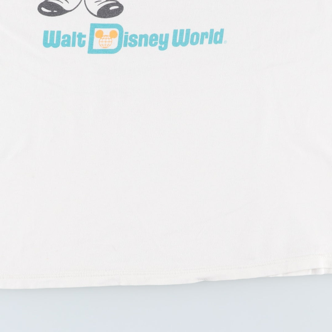 90'S Disney MICKEY MOUSE character print T-shirt, Made in USA, Men's XL equivalent, Vintage cotton white type Vintage Second Hand