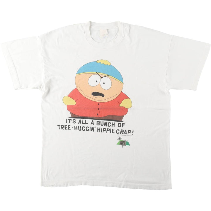 90'S Screen Stars South Park Cartman Character Print T-Shirt, Men's XL (approx.), Vintage unclear white type Vintage Second Hand