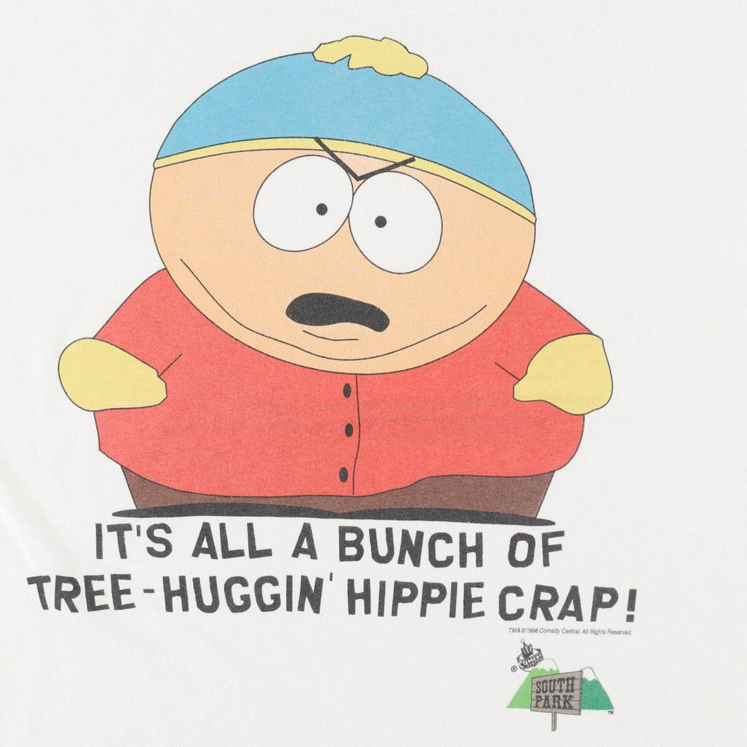 90'S Screen Stars South Park Cartman Character Print T-Shirt, Men's XL (approx.), Vintage unclear white type Vintage Second Hand