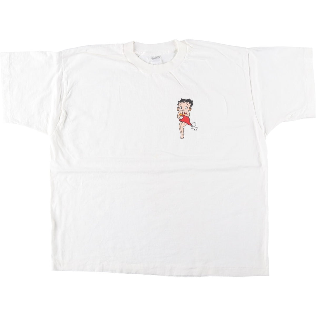 Vintage 90'S BETTY BOOP character print T-shirt, men's size XL cotton white type Vintage Second Hand