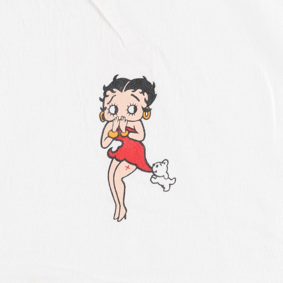Vintage 90'S BETTY BOOP character print T-shirt, men's size XL cotton white type Vintage Second Hand