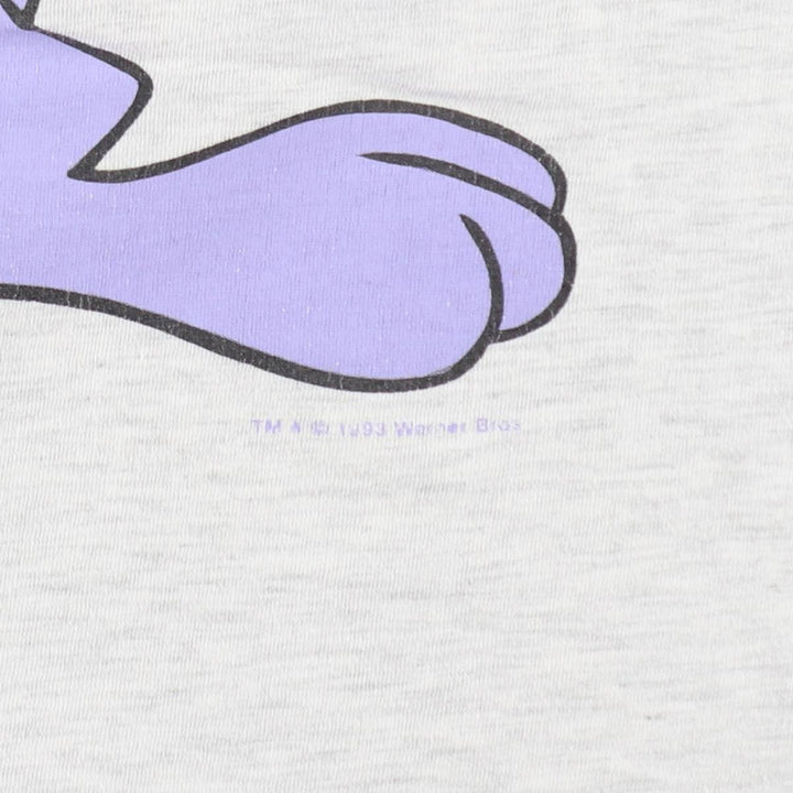 ~90'S GALAXY BY HARVIC Looney Tunes Dizzy De Ville Character Print T-Shirt Men's XL equivalent Vintage cotton gray type Vintage Second Hand