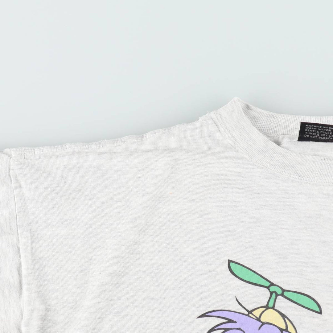 ~90'S GALAXY BY HARVIC Looney Tunes Dizzy De Ville Character Print T-Shirt Men's XL equivalent Vintage cotton gray type Vintage Second Hand