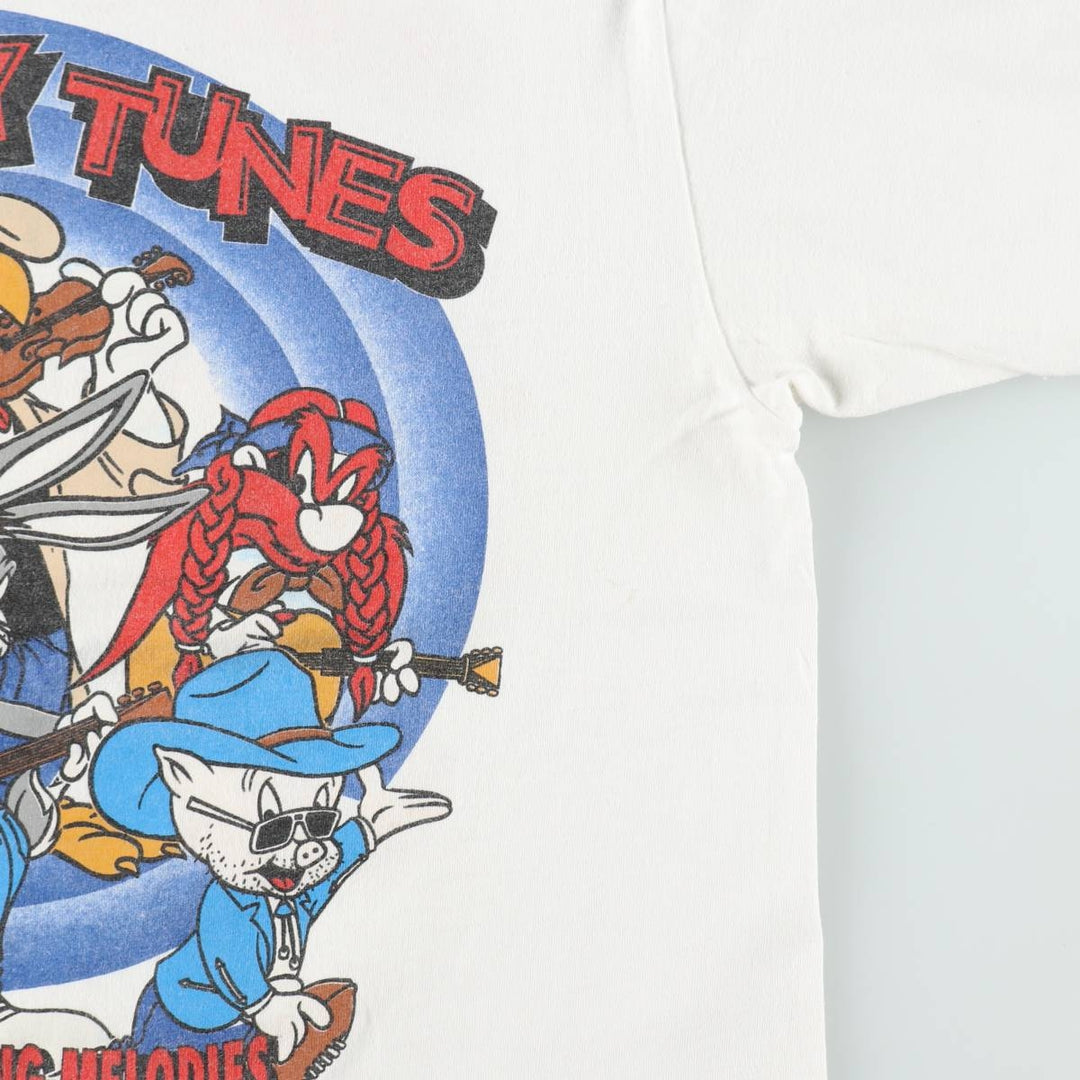 90'S SOF TEE LOONEY TUNES Character Print T-Shirt Made in USA Men's XL Equivalent Vintage cotton white type Vintage Second Hand