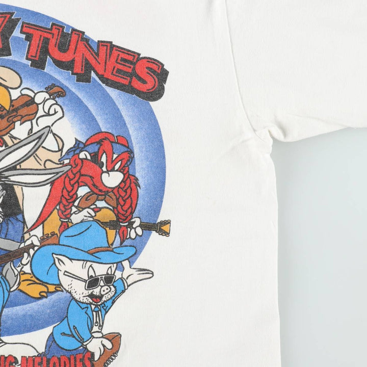 90'S SOF TEE LOONEY TUNES Character Print T-Shirt Made in USA Men's XL Equivalent Vintage cotton white type Vintage Second Hand
