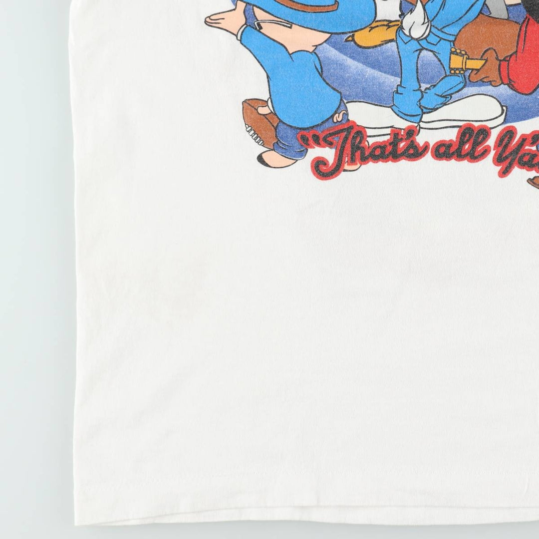 90'S SOF TEE LOONEY TUNES Character Print T-Shirt Made in USA Men's XL Equivalent Vintage cotton white type Vintage Second Hand