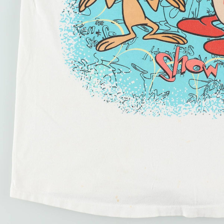90'S Ren and Stimpy character print T-shirt, men's size M equivalent, vintage. unclear white type Vintage Second Hand
