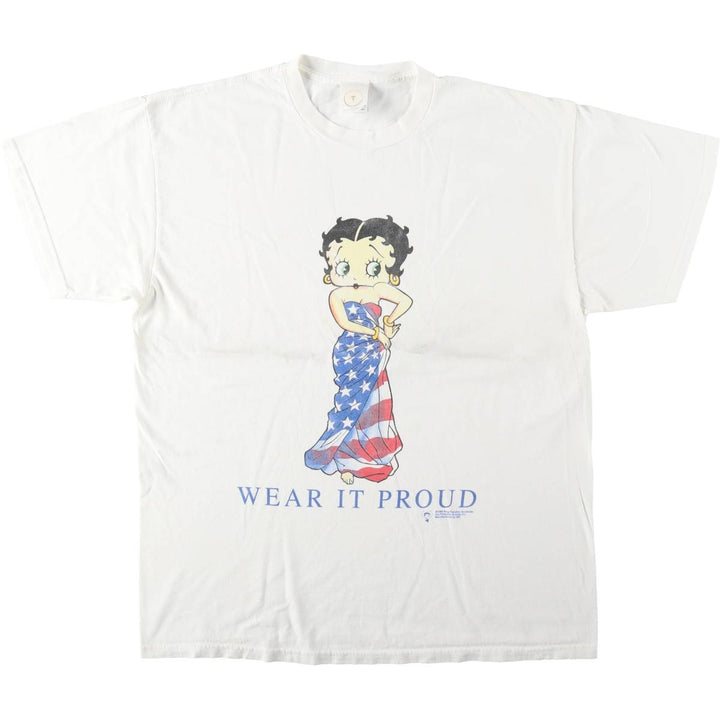 90'S Delta Betty Boop character print t-shirt, men's size XL equivalent, vintage. cotton white type Vintage Second Hand