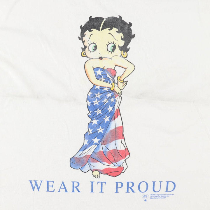 90'S Delta Betty Boop character print t-shirt, men's size XL equivalent, vintage. cotton white type Vintage Second Hand