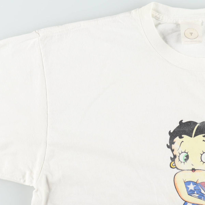 90'S Delta Betty Boop character print t-shirt, men's size XL equivalent, vintage. cotton white type Vintage Second Hand