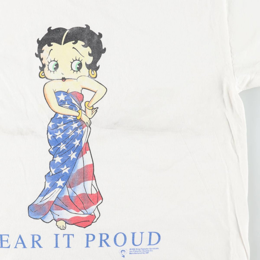 90'S Delta Betty Boop character print t-shirt, men's size XL equivalent, vintage. cotton white type Vintage Second Hand