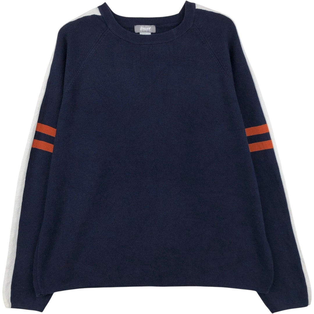UTILITY Cotton Knit Sweater, Women's Size L (approx.) cotton navy blue type Vintage Second Hand