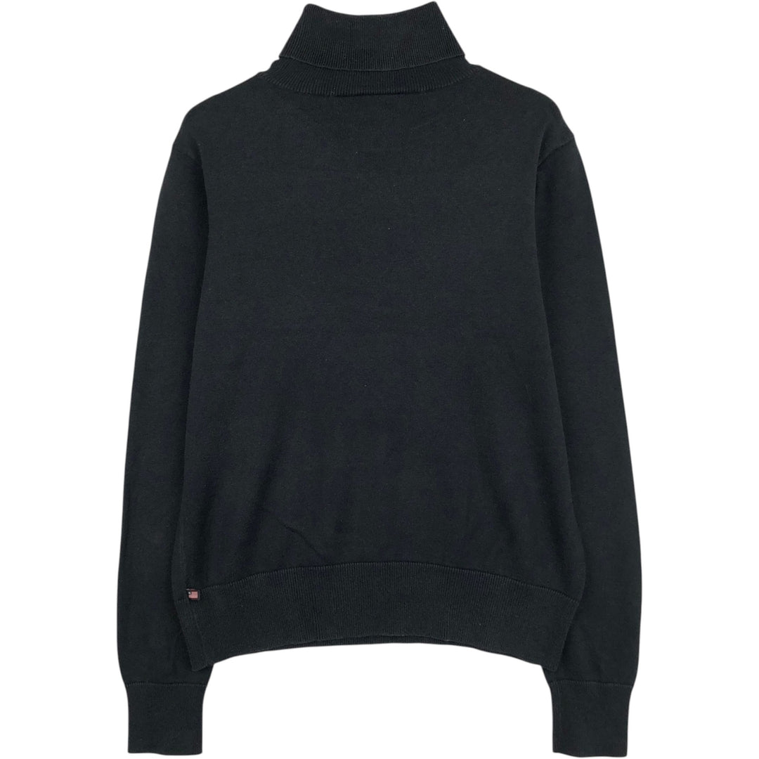 2000'S Ralph Lauren POLO JEANS COMPANY Diamond Pattern Turtleneck Cotton Knit Sweater, Women's Size L (approx.) cotton black type Vintage Second Hand