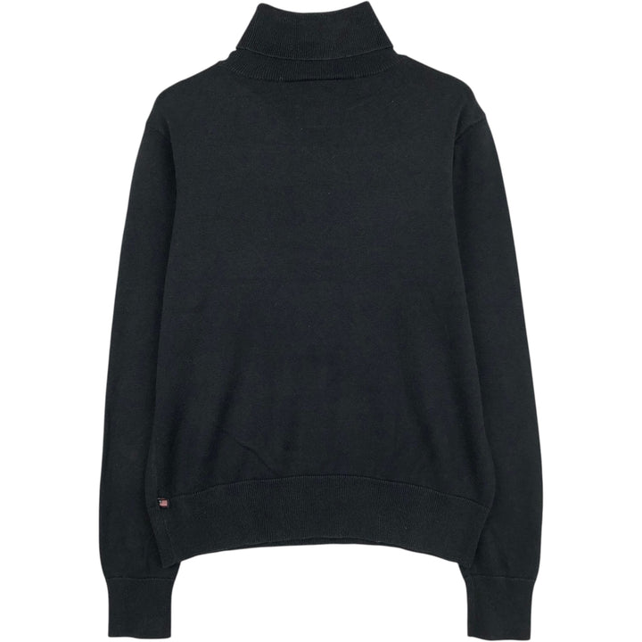 2000'S Ralph Lauren POLO JEANS COMPANY Diamond Pattern Turtleneck Cotton Knit Sweater, Women's Size L (approx.) cotton black type Vintage Second Hand