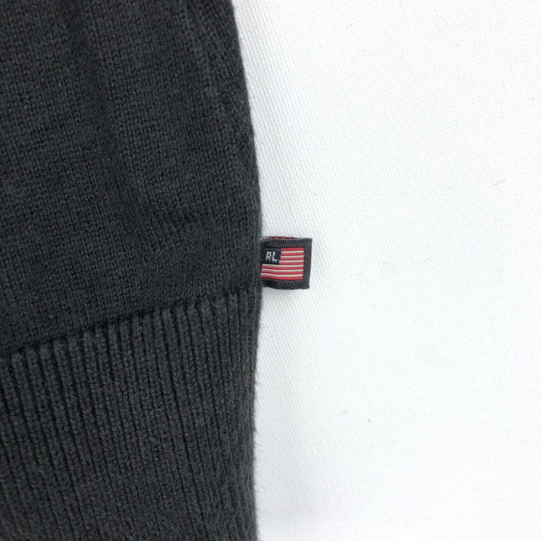 2000'S Ralph Lauren POLO JEANS COMPANY Diamond Pattern Turtleneck Cotton Knit Sweater, Women's Size L (approx.) cotton black type Vintage Second Hand