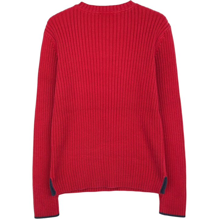 2000'S Ralph Lauren POLO JEANS COMPANY ribbed cotton knit sweater with American flag pattern, women's size L (approx.) cotton red type Vintage Second Hand