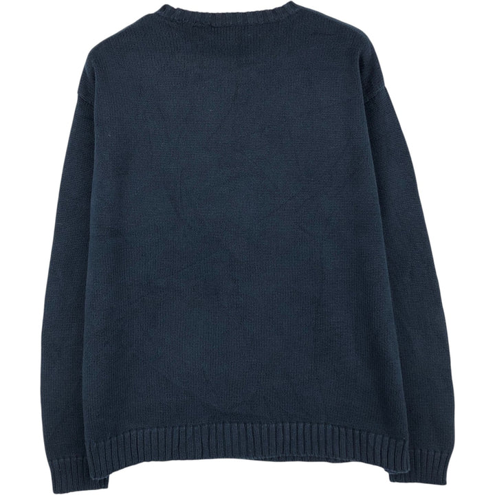 Ralph Lauren Lauren cotton knit sweater, women's size L cotton navy blue type Vintage Second Hand