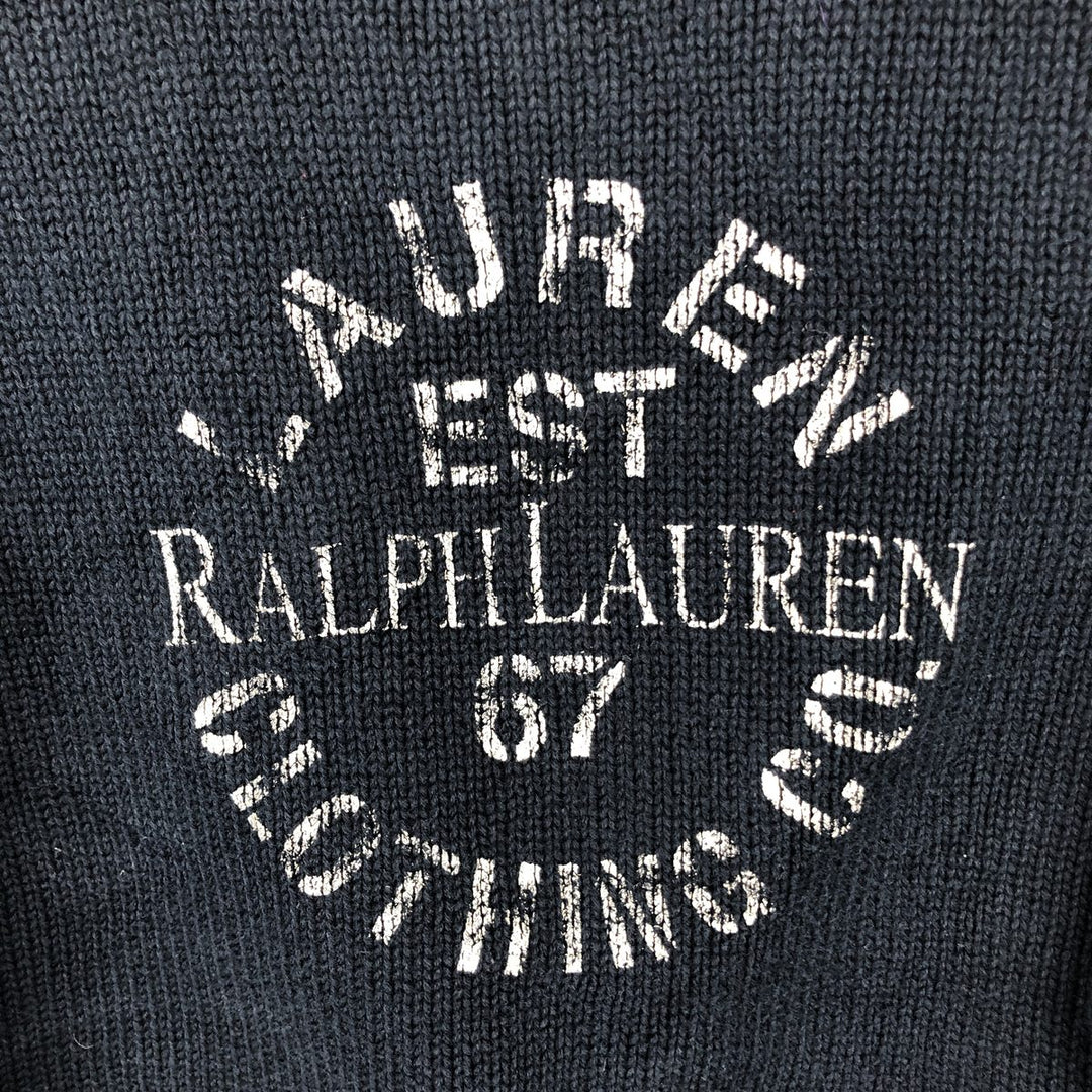 Ralph Lauren Lauren cotton knit sweater, women's size L cotton navy blue type Vintage Second Hand