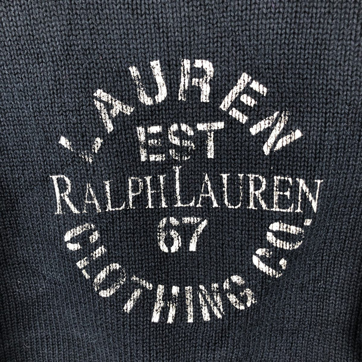 Ralph Lauren Lauren cotton knit sweater, women's size L cotton navy blue type Vintage Second Hand