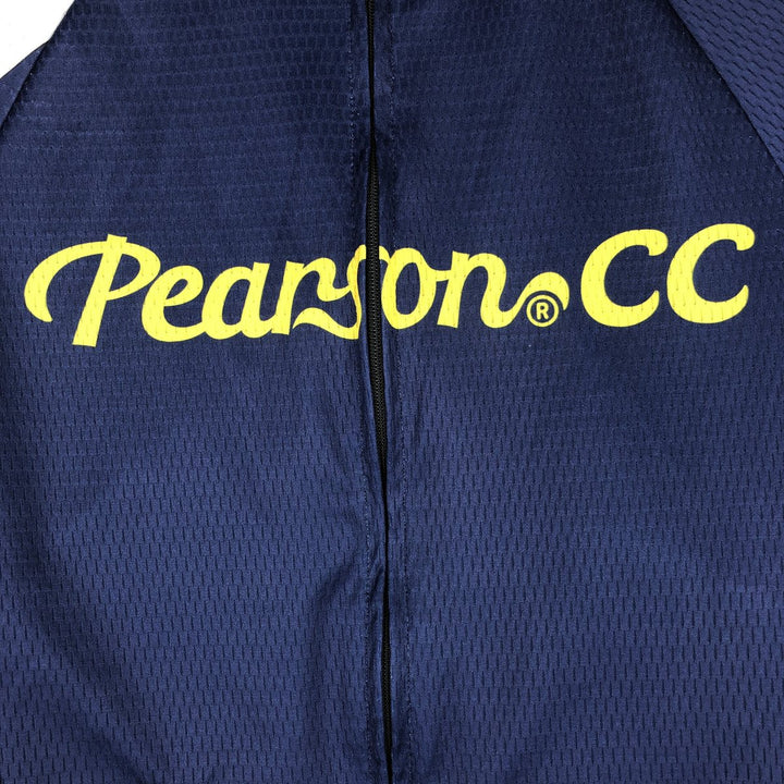 Pearson Union Jack Short-Sleeve Cycling Shirt, Women's Size M (Equivalent), Vintage polyester navy blue type Vintage Second Hand
