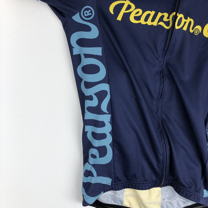 Pearson Union Jack Short-Sleeve Cycling Shirt, Women's Size M (Equivalent), Vintage polyester navy blue type Vintage Second Hand