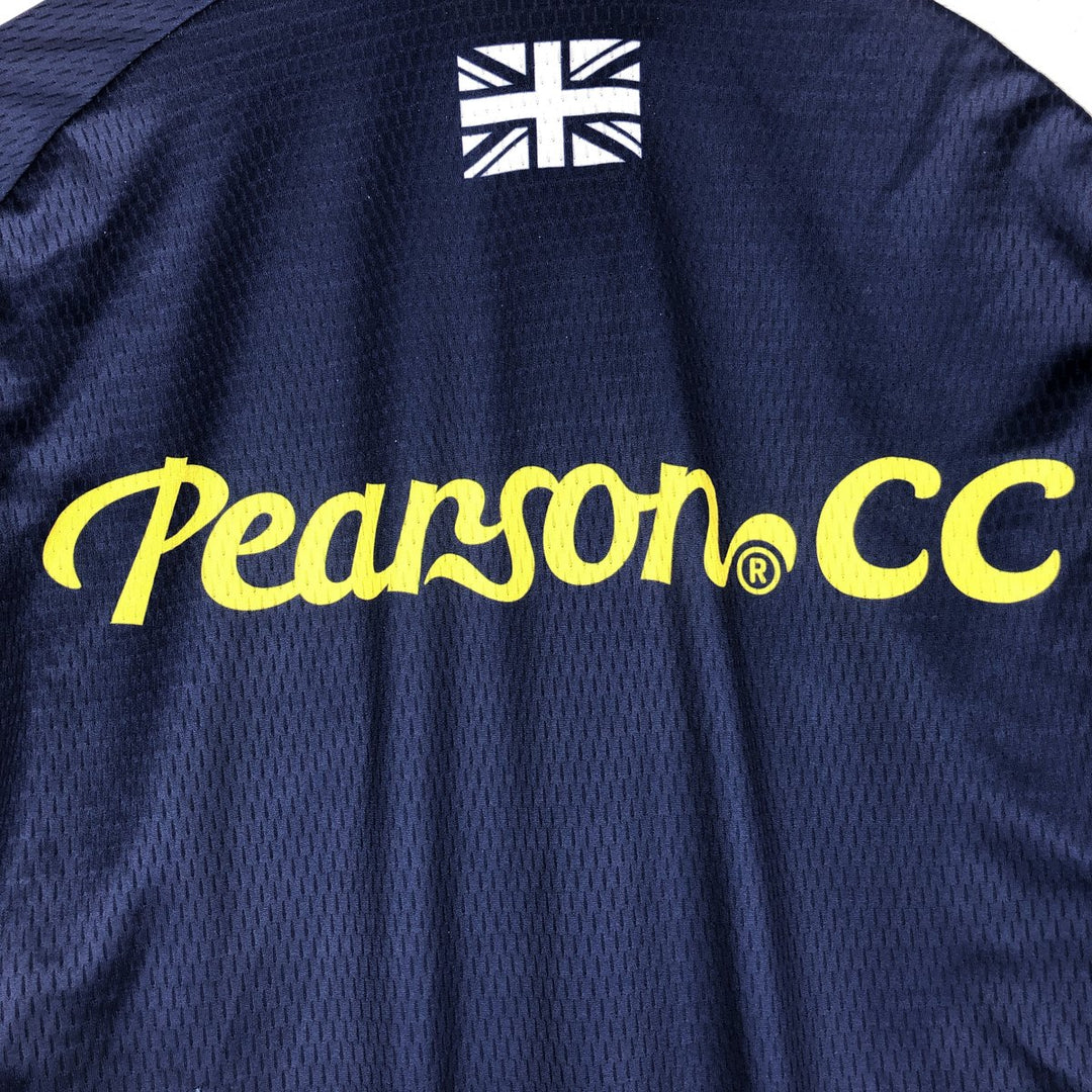 Pearson Union Jack Short-Sleeve Cycling Shirt, Women's Size M (Equivalent), Vintage polyester navy blue type Vintage Second Hand
