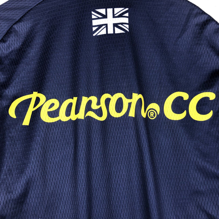 Pearson Union Jack Short-Sleeve Cycling Shirt, Women's Size M (Equivalent), Vintage polyester navy blue type Vintage Second Hand