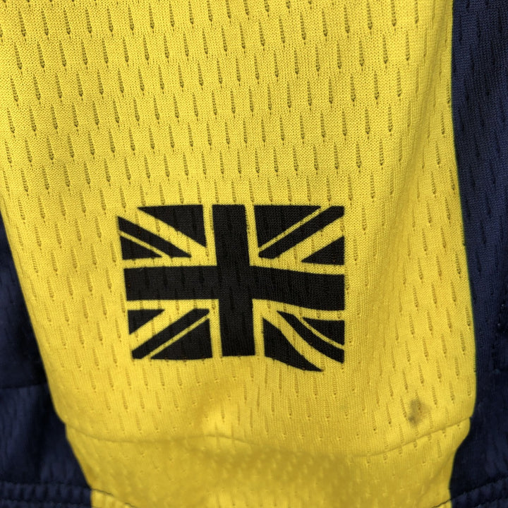 Pearson Union Jack Short-Sleeve Cycling Shirt, Women's Size M (Equivalent), Vintage polyester navy blue type Vintage Second Hand